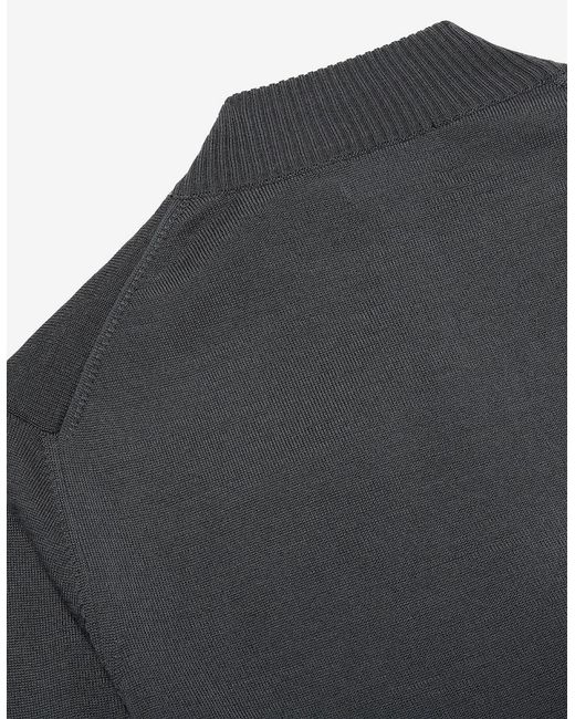 Oliver Sweeney Gray Merino Wool Blend Zip Through Jumper for men
