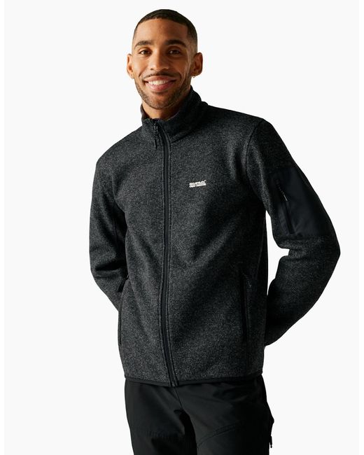 Regatta Black Newhill Marl Full Zip Fleece Jacket for men