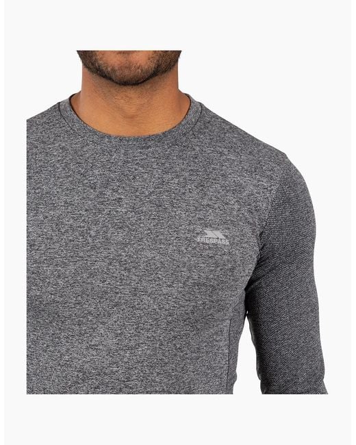 Trespass Gray Timo Long Sleeve Active Top for men