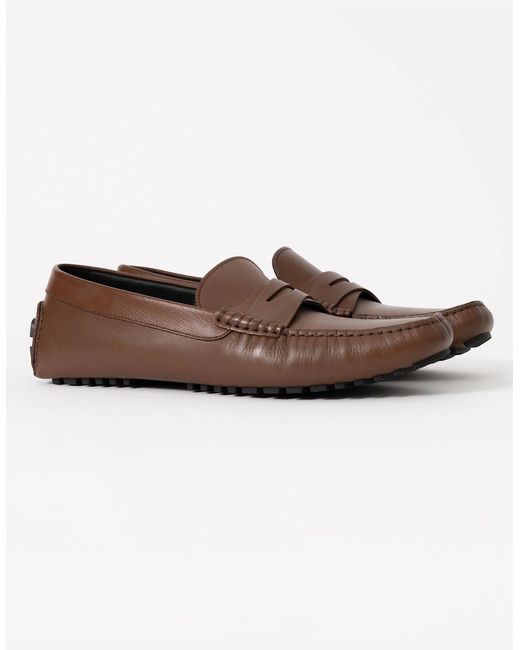 Boss Brown Boss Leather Driving Moccasins for men