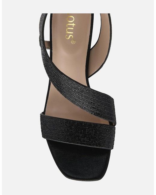Lotus Black Galacia Heeled Sandals