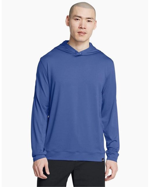 Under Armour Blue Playoff Hooded Neck Long Sleeve Sweatshirt for men