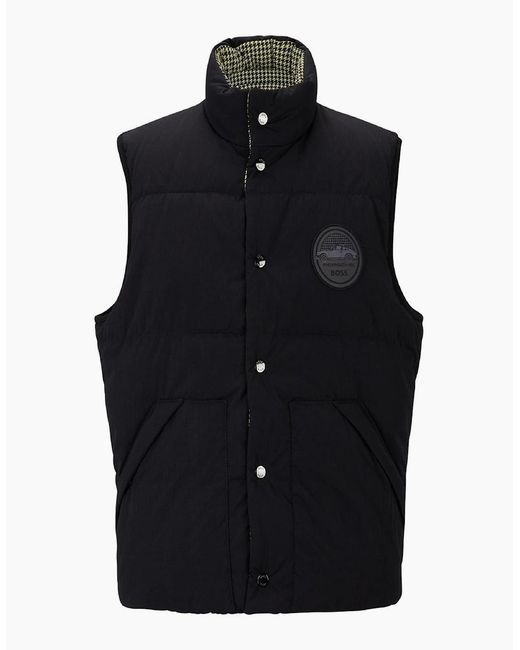 Boss Blue Solid Patterned Regular Fit Gilet for men