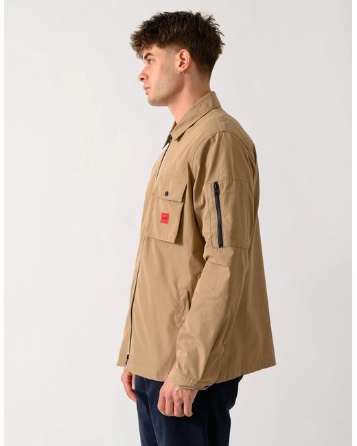 Boss Natural Hugo Emmond Zip Overshirt for men