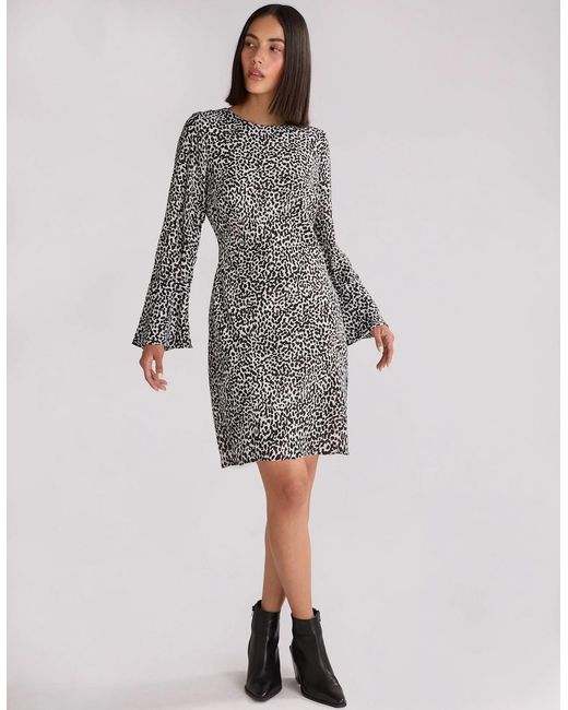 Ro&zo Gray Petite Dalmatian Print Mini Dress
