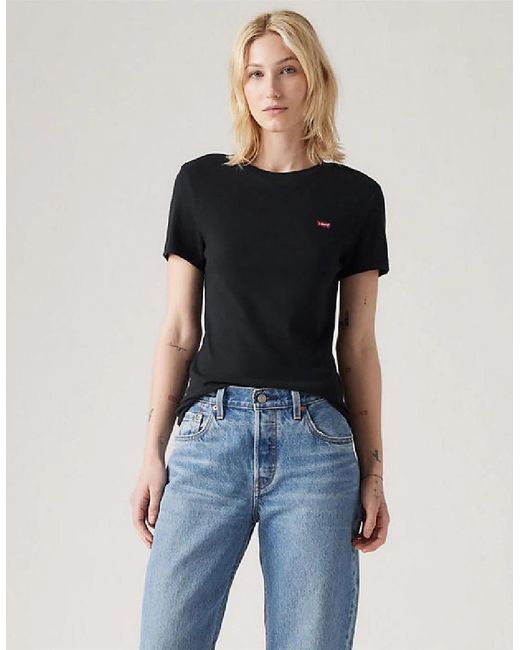 Levi's Black Levi's Housemark Crew Neck Short Sleeve Jersey T-Shirt