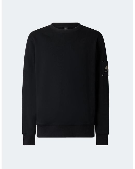 Moose Knuckles Black Hartsfield Crew Sweatshirt for men