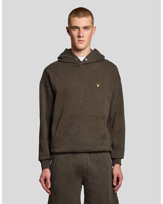 Lyle & Scott Brown Heavy Wash Cotton Hoodie for men