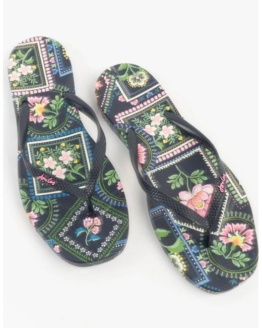 Joules Natural Sunvale Flip Flops Mosaic Floral