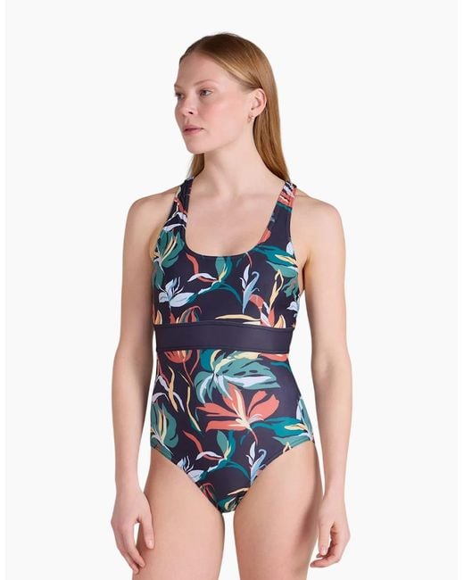 Mountain Warehouse Blue Ladies Yamba Flowers One Piece Swimsuit
