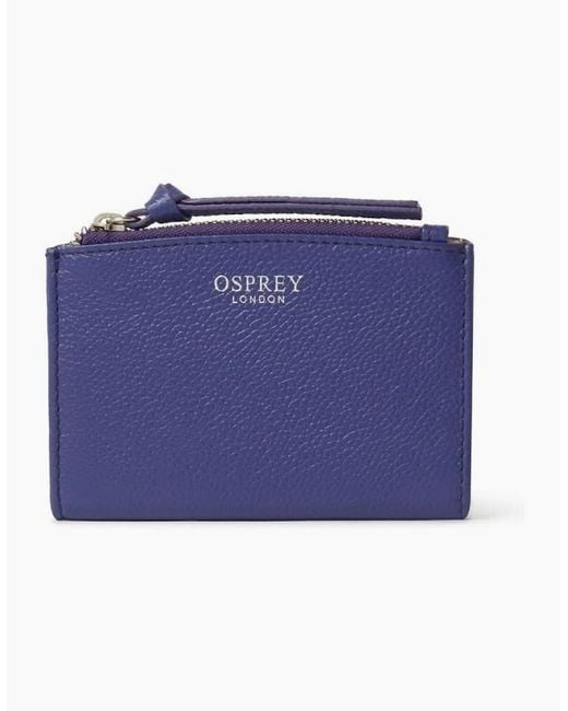 Osprey Blue London Molly Curved Bi Fold Leather Card Holder