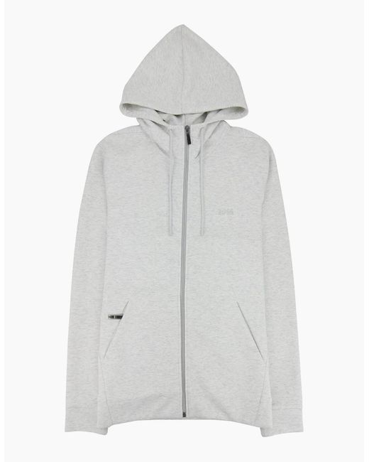 Boss White Saggy X Tracksuit Top Marl 057 for men