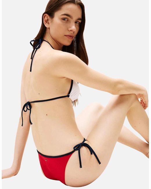 Tommy Hilfiger Red Logo Flag Colours Bikini Bottoms