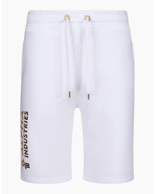 Alpha Industries Blue Foil Print Logo Basic Shorts for men