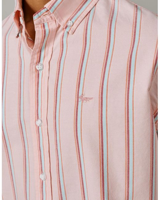 aubi Pink Walesby Lightweight Relaxed Oxford Shirt for men