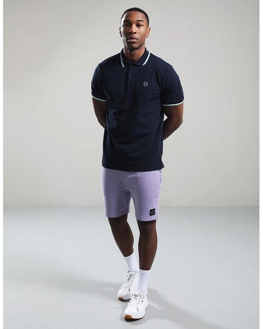Marshall Artist Blue Siren Tipped Polo Shirt for men