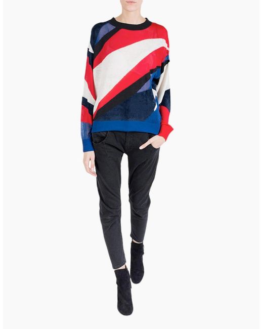 DIESEL Red M Blanca 0Canz Sweater Long Sleeve Pullover Ribbed Cardigan Tops