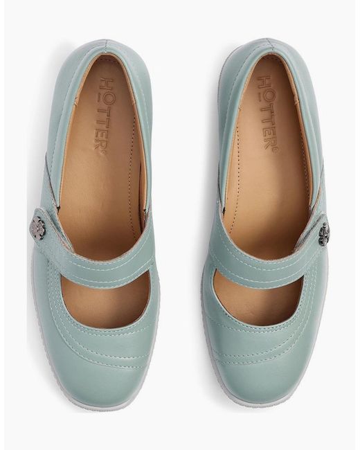 Hotter Blue Charity Mary Jane Shoes