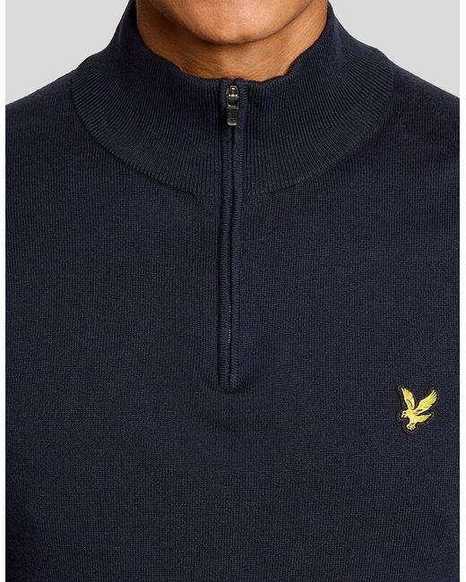 Lyle & Scott Blue Performance 1/4 Zip Jumper for men