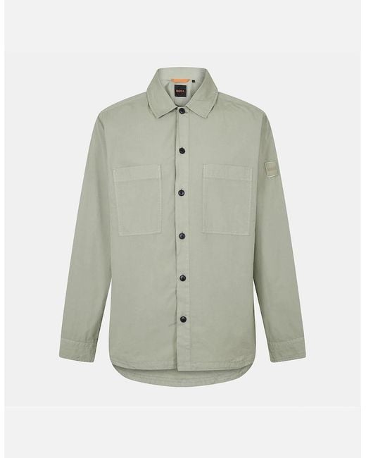 Boss Gray Solid Patterned Shirt Collared Shirt Jacket for men