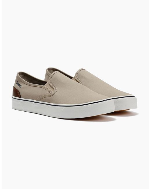 Bench Gray Dalton Canvas Slip On Sand Trainers for men