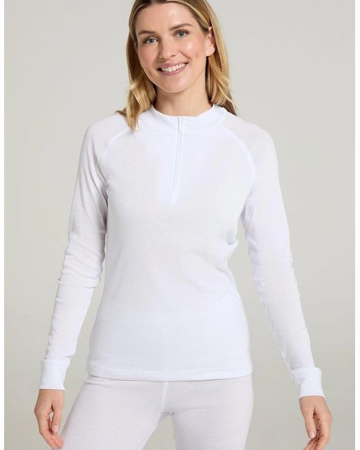 Mountain Warehouse Blue Ladies Talus Zip Neck Long-Sleeved Thermal Top