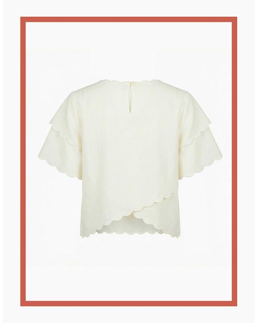Nooki Design Natural Tate Embroidered Cutout Blouse-Ecru