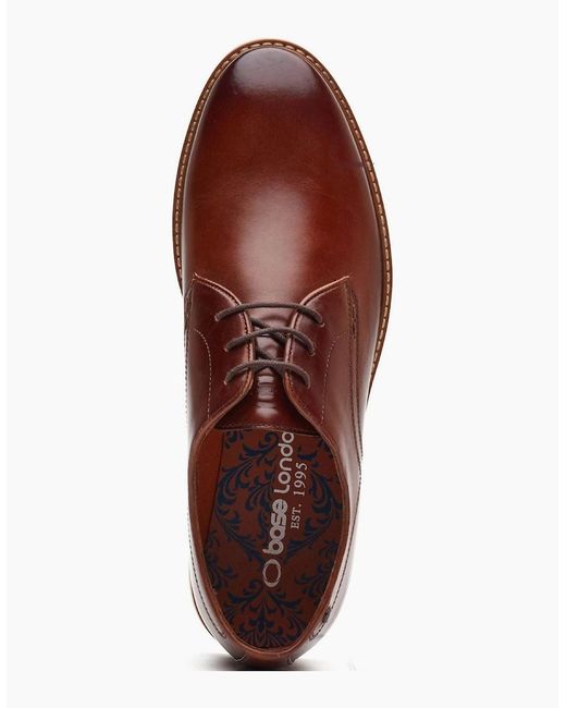 Base London Brown London Strand Lace Up Leather Burnt Tan Lace-Up Shoes for men