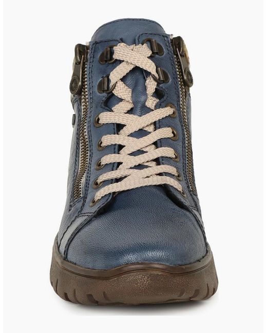 Rieker Blue Oxbridge Ankle Boots