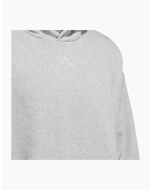 Adidas Gray Graphic Hooded Neck Long Sleeve Oversized Sweatshirt for men