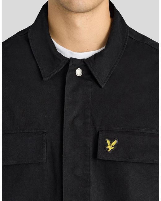 Lyle & Scott Black Lightweight Washed Overshirt for men
