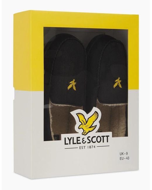 Lyle & Scott Black Slippers for men