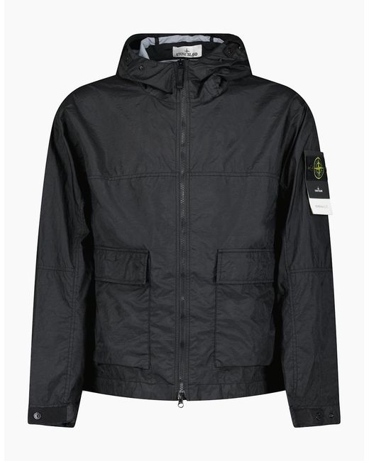 Stone Island Black Membrana 3L Tc Hooded Jacket for men