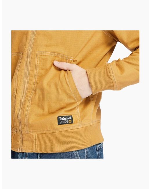 Timberland Yellow Bomber Jackets Regular Fit Full Zip Travel Workwear Coat S-Xl for men