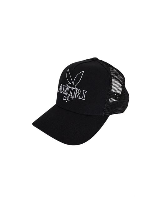 Amiri Black Playboy Bunny Logo Hat for men