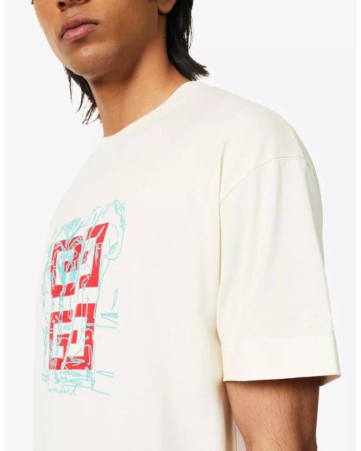 Givenchy White Embroidered 4G Logo Print T-Shirt for men