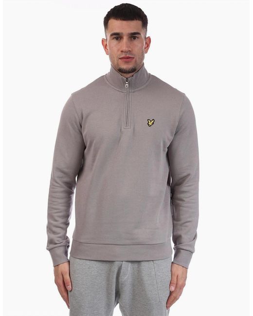 Lyle & Scott Gray Quarter Zip Sweatshirt for men