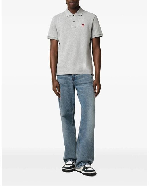 AMI White Ami De Coeur Polo Shirt for men