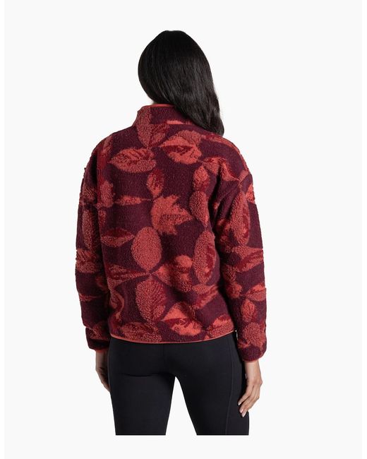 Craghoppers Red Ladies Catalina Leaf Print Fleece Jacket