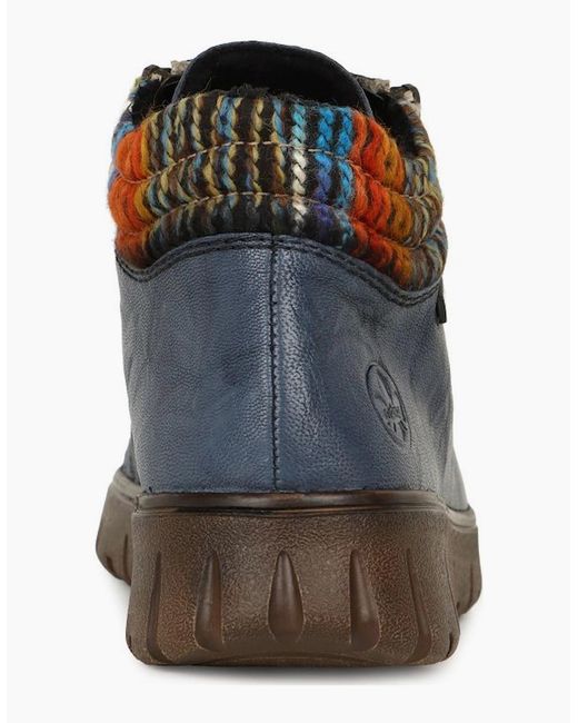 Rieker Blue Oxbridge Ankle Boots