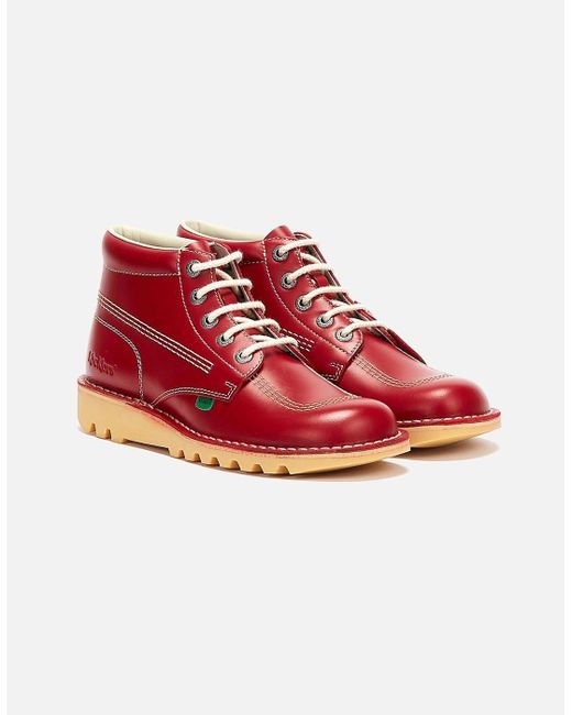 Kickers Red Kick Hi Leather Boots for men