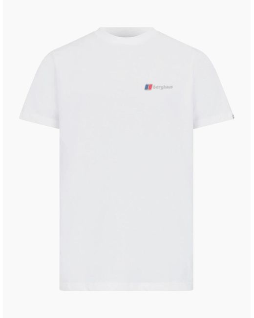 Berghaus White T Shirts Mountain Coordinates Crew Neck Short Sleeve Cotton Tee for men
