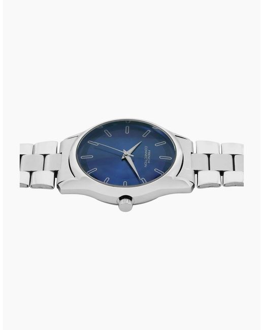French Connection Blue Connection Case Round Shape Strap Quartz Watch for men