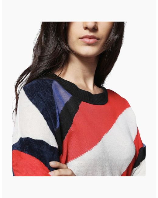 DIESEL Red M Blanca 0Canz Sweater Long Sleeve Pullover Ribbed Cardigan Tops