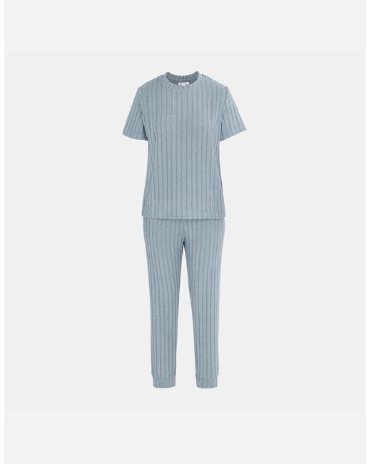 Miso Blue Short Sleeve Pajamas Set Ladies