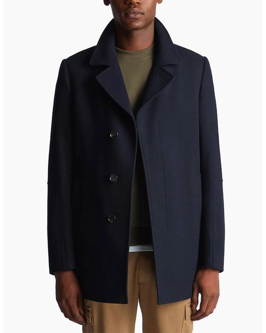 Remus Uomo Blue Lochlan Overcoat Dark for men
