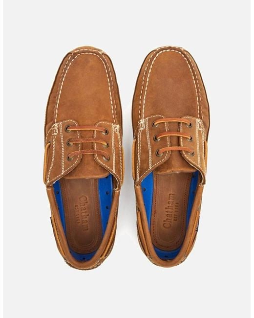 Chatham Brown Rockwell Wide Fit Boat Shoes for men