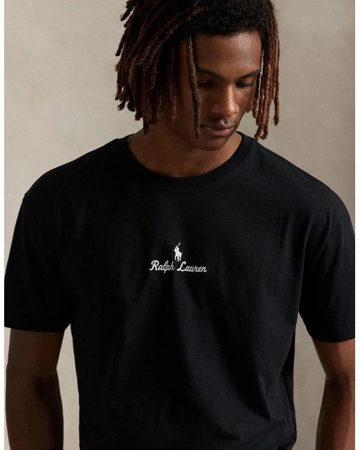 Polo Ralph Lauren Black Ralph Lauren Classic Fit Logo Jersey T-Shirt for men