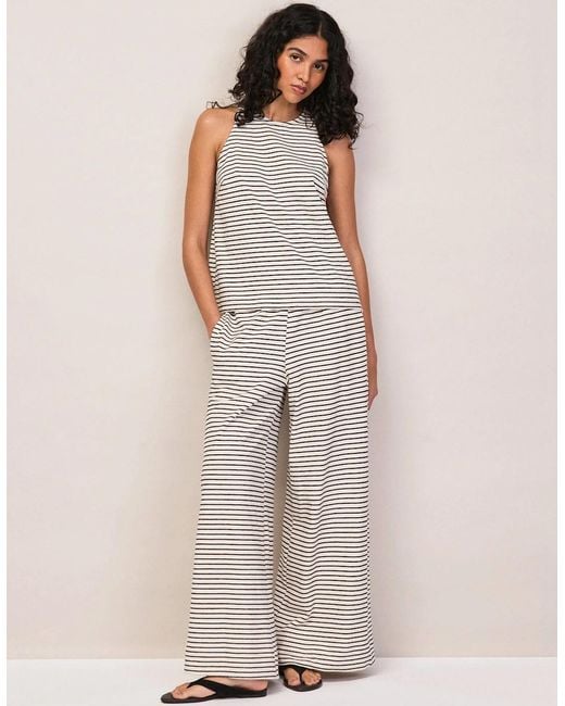 Ro&zo White And Stripe Cotton-Jersey Halter Top