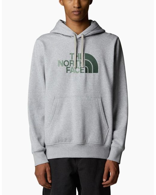 The North Face Gray Drew Peak Hoodie Casual Sweatshirts Overhead Pullover Hoody for men